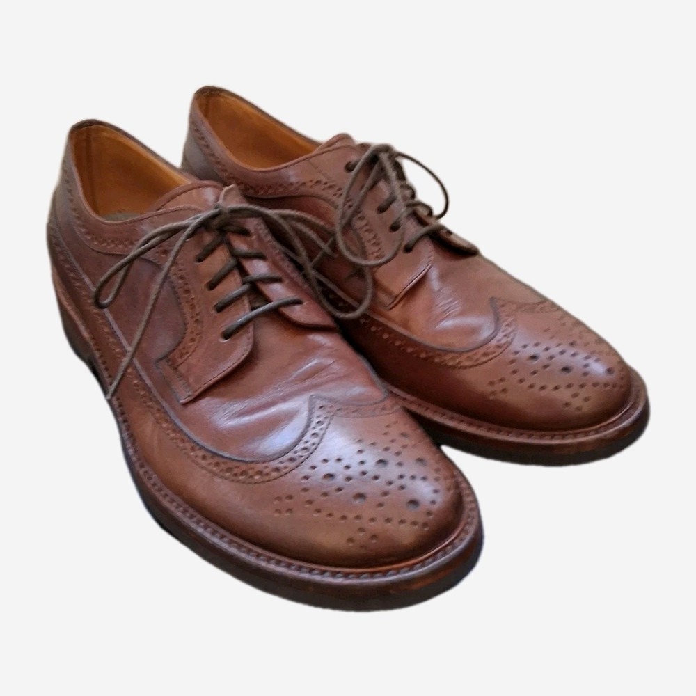Brunello Cucinelli Men's 42.5 / 9.5 US Brown Wing Tips Vibram Soles Made Italy